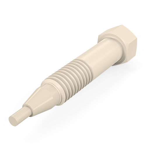 C-LZP1PK - VICI Cheminert 1/16” High Pressure Hex-Head PEEK Plugs with Extended Pilot - 1.19” Long