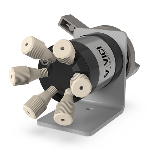 C1-1346 - VICI Valco 1/16” Microbore Through-the-Handle Continuous Flow Injector - 6 Ports, PAEK Stator