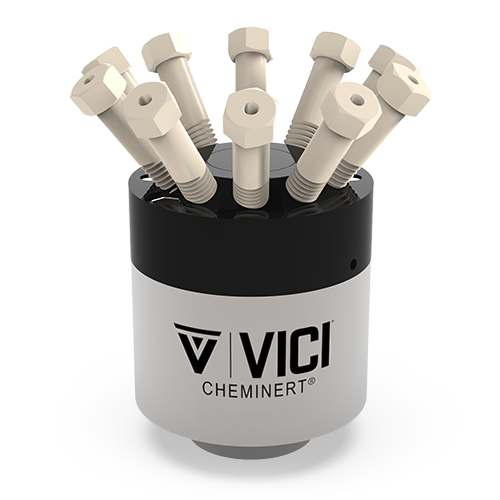 C2H-2340D - VICI Cheminert 1/16” 10-Port C2 Injector Valve - PAEK Stator, 0.40 mm Bore