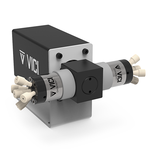 VICI Cheminert 1/16” 4 Position Column Selector Valve  - .40 mm Bore, PAEK Stator, Valcon E Rotor, 5000 psi liq at 50° C