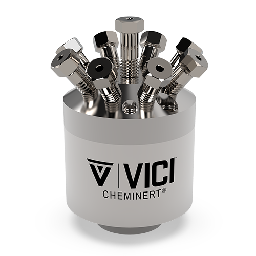 VICI Cheminert 1/16” 8 Position C5 Stream Selector Valve - .40 mm Bore, N60 SS Stator, Valcon H Rotor, 5000 psi liq at 75° C