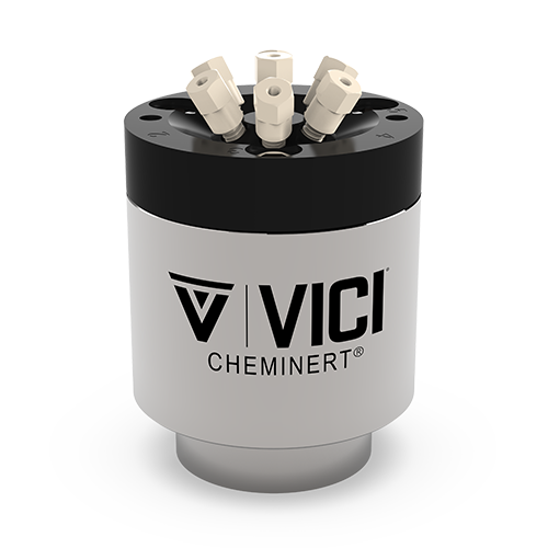 C5M-4346D - VICI Cheminert 360 μm 6 Position C5M  Selector Valve - PAEK Stator, 100 μm Bore, Valcon E Rotor, 5,000 psi liq, 50°C