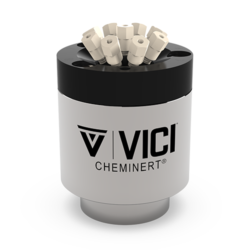 C5M-4348D - VICI Cheminert 360 μm 8 Position C5M Selector Valve - PAEK Stator, 100 μm Bore, Valcon E Rotor, 5,000 psi liq, 50°C