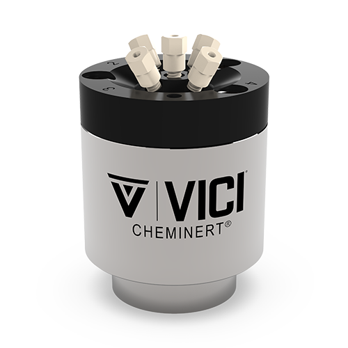 C5M-6344D - VICI Cheminert 360 μm 4 Position C5M Selector Valve - PAEK Stator, 150 μm Bore, Valcon E Rotor, 5,000 psi liq, 50°C