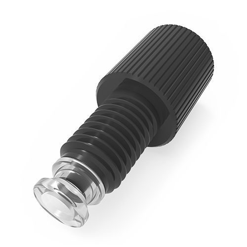 CFL-2BK - VICI Cheminert Flangeless ¼-28 Tube End Fitting - 1/8”, Low Pressure, PP Nuts, CTFE Bushings, Black , 5 Pack