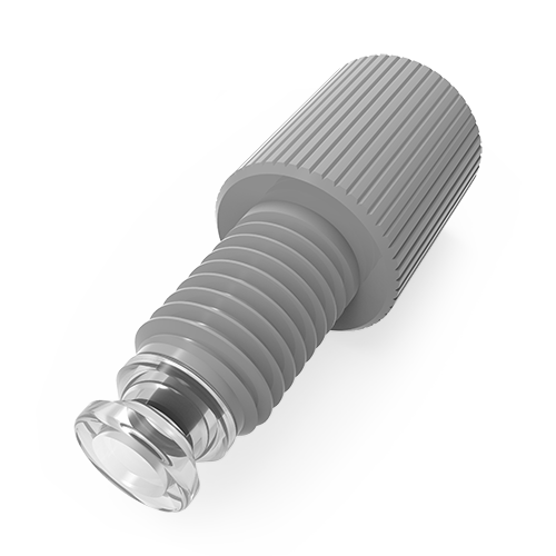 CFL-2DG - VICI Cheminert Flangeless ¼-28 Tube End Fitting - 1/8”, Low Pressure, PP Nuts, CTFE Bushings, Dark Grey (5 Pack)