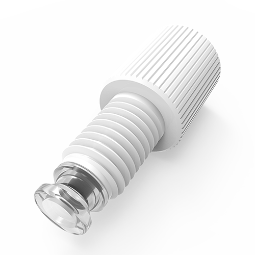 CFL-2W - VICI Cheminert® Flangeless ¼-28 Tube End Fitting - 1/8”, Low Pressure, PP Nuts, CTFE Bushings,  White, (5 Pack)
