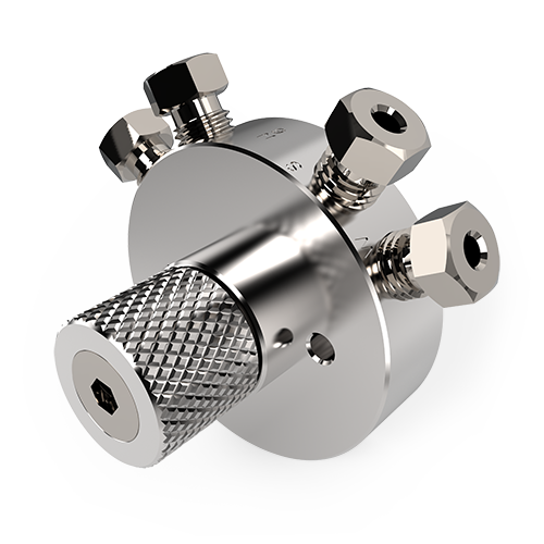 DI4UWE2 - VICI Valco 1/8" 4-Port GC UW-Style 1 μl Sampling/Switching Rotary Valve - Valcon E Rotor
