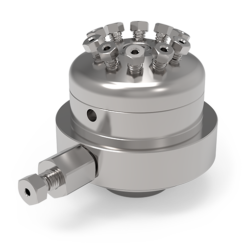DV13-1110 - VICI Valco 1/32” 10-Port Mini Diaphragm Sampling/Switching Valve - 0.25 mm Bore, 300 psi gas, 175°C