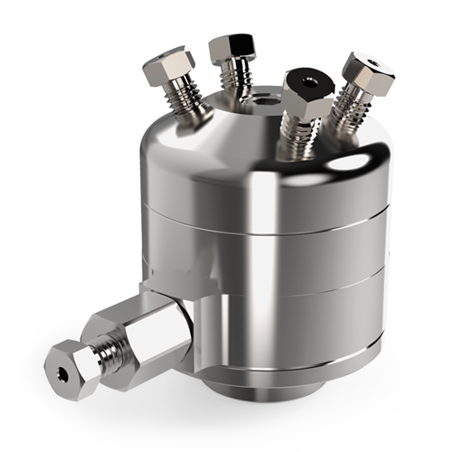 VICI Valco 1/16” 4-Port DV22 Diaphragm Internal Sample Injector Valve - 1 μl, 0.4 mm Bore, 750 psi liq at 50°C