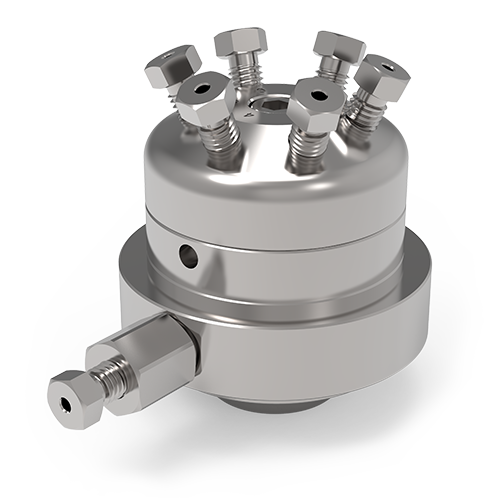 DV23-2116 - VICI Valco 1/16” 6-Port Mini Diaphragm Sampling/Switching Valve - 0.4 mm Bore, 300 psi gas, 175°C