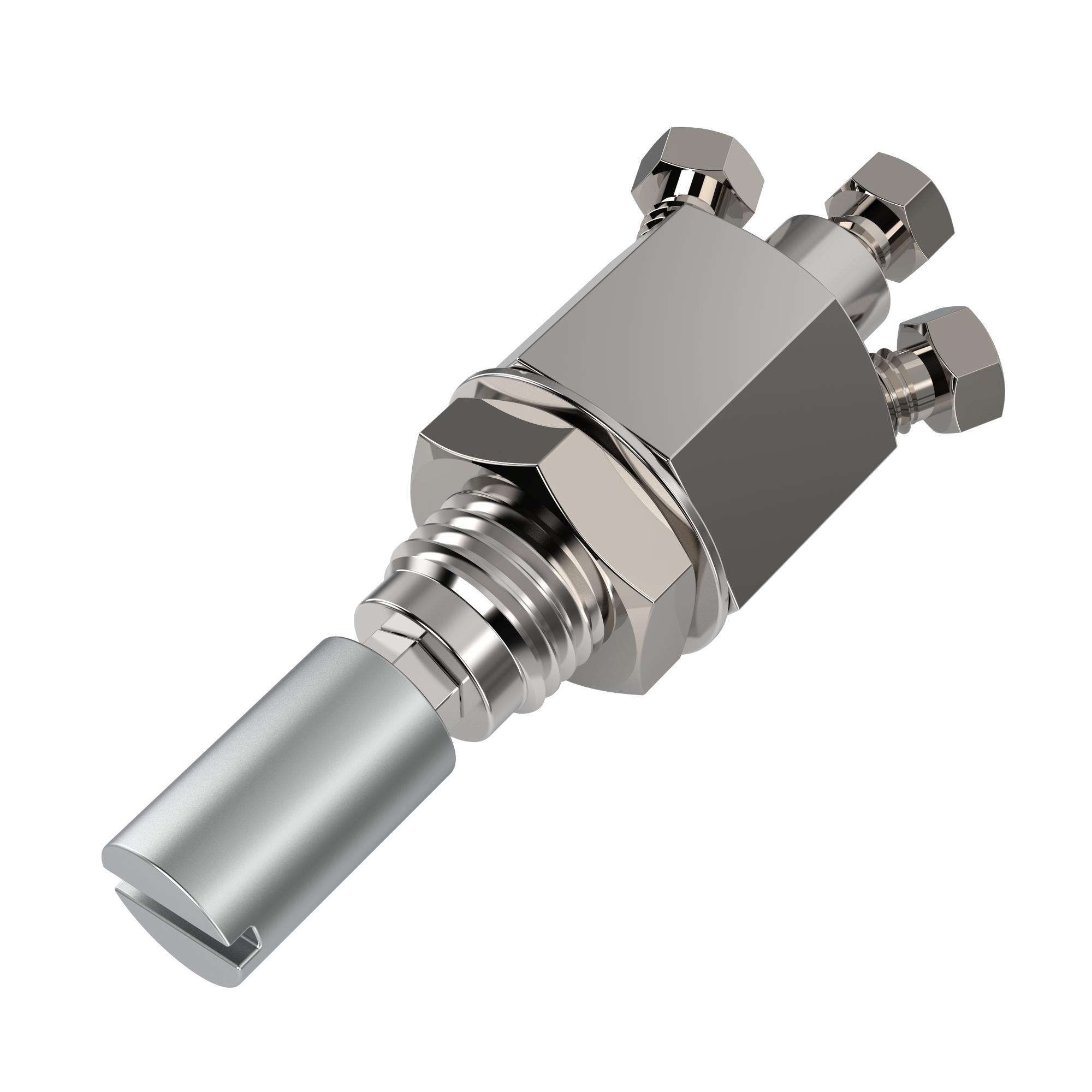 ZBNV1LF-2 - 1/16" Micrometering Needle Valve with 2 Outlets - Low-Flow, Lubricated, Viton®  Seal
