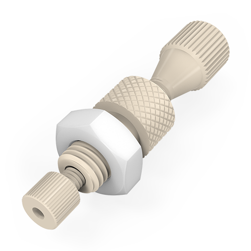 ZBRU1.5TFPK - VICI Valco 1/16” to 1/32” High Pressure PEEK Bulkhead Reducing Union - 1/32” Bore, Fingertight