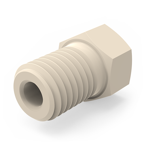 ZN2PK-10 - 1/8" Internal Hex Nuts - PEEK, 0.62” Length